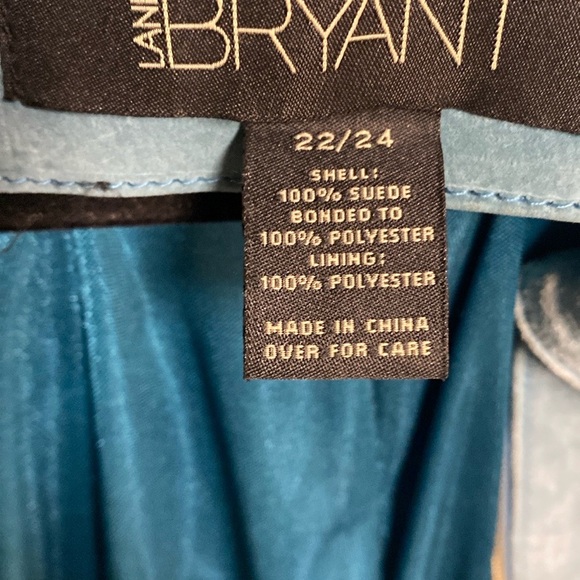 Lane Bryant Women's Light Peacock Blue Suede Jacket Zip Front with Pockets - Picture 9 of 9